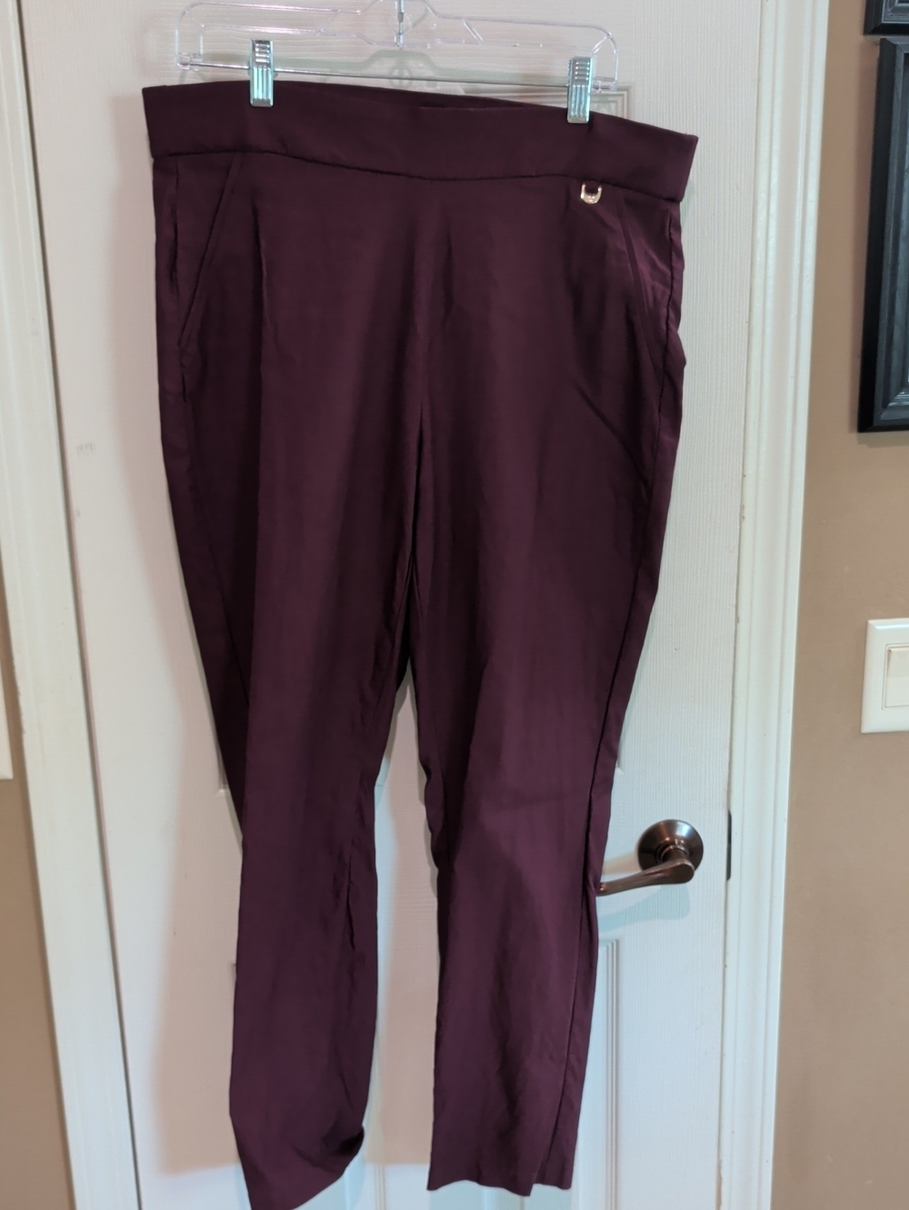 Rafaella Slim Trousers in Plum
